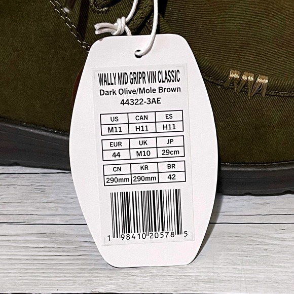 Hey Dude Wally Mid Gripr Vin Classic Mens Dark Olive Mole Brown Boots Sz 11 NEW main image 7